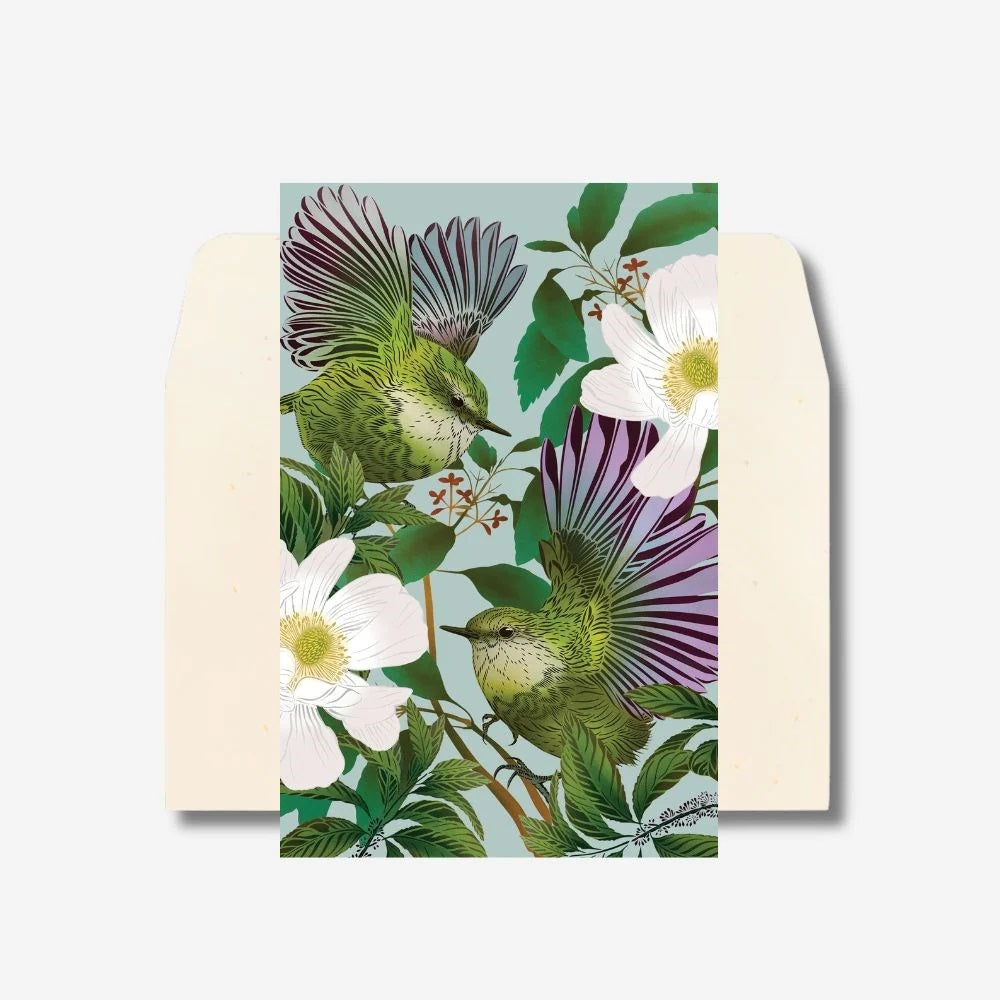 Tītipounamu & Karamū, Note Card by FLOX