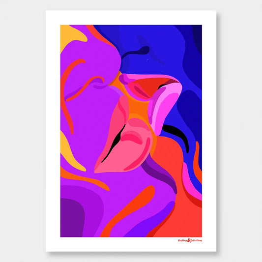 Bright coloured lips whispering