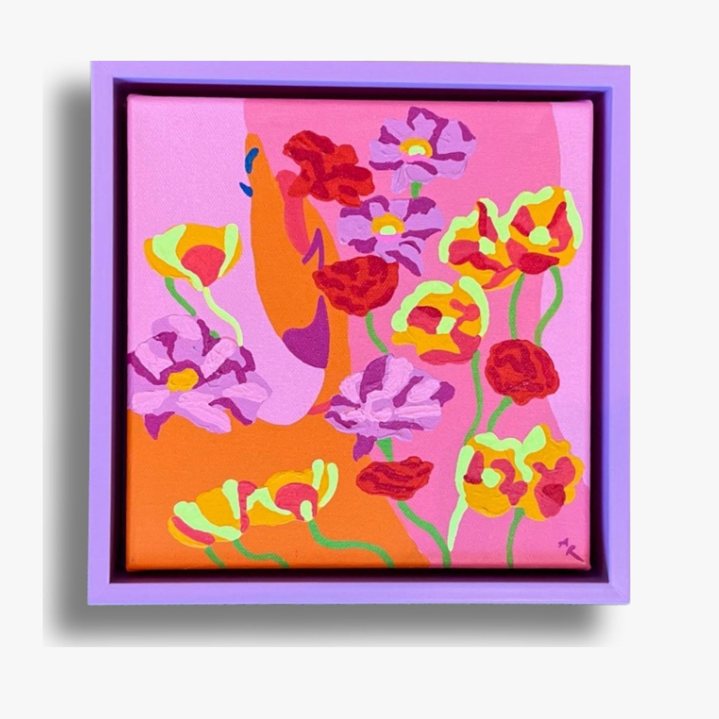 Framed Blossom II Painting by Agate Rubene (Restless and Infectious)