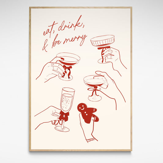 Christmas Drinks print by Solstice Studio Prints, featuring a festive design that embraces the season with joy.