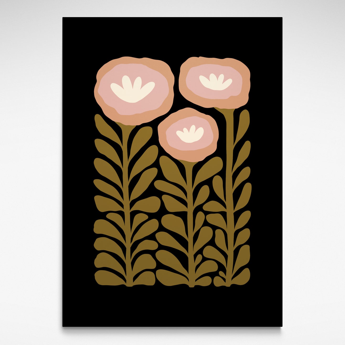 The Green and Black Floral Print (Portrait) by Solstice Studio is a bold statement for your wall
