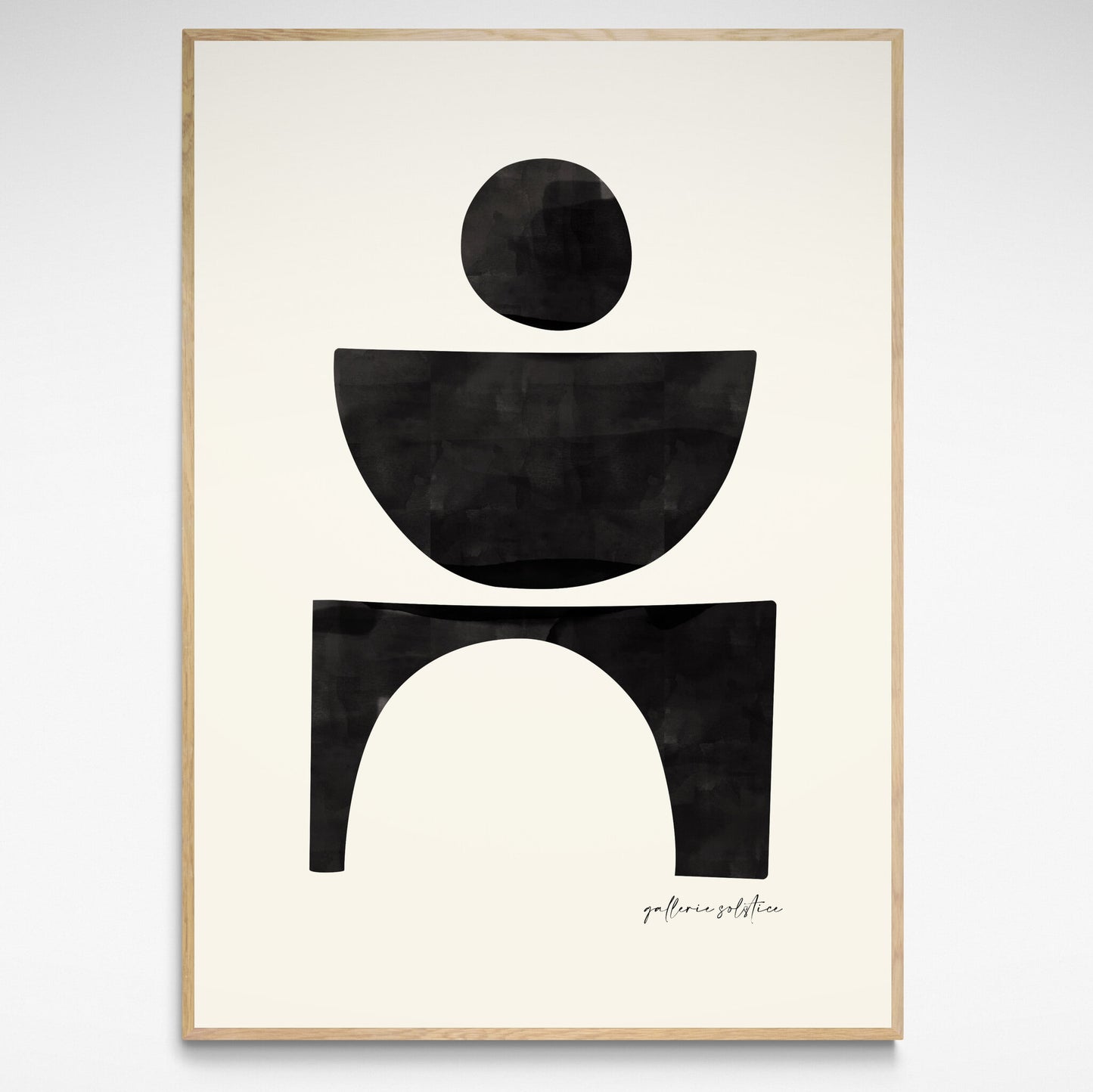 Abstract black print of geometric shapes