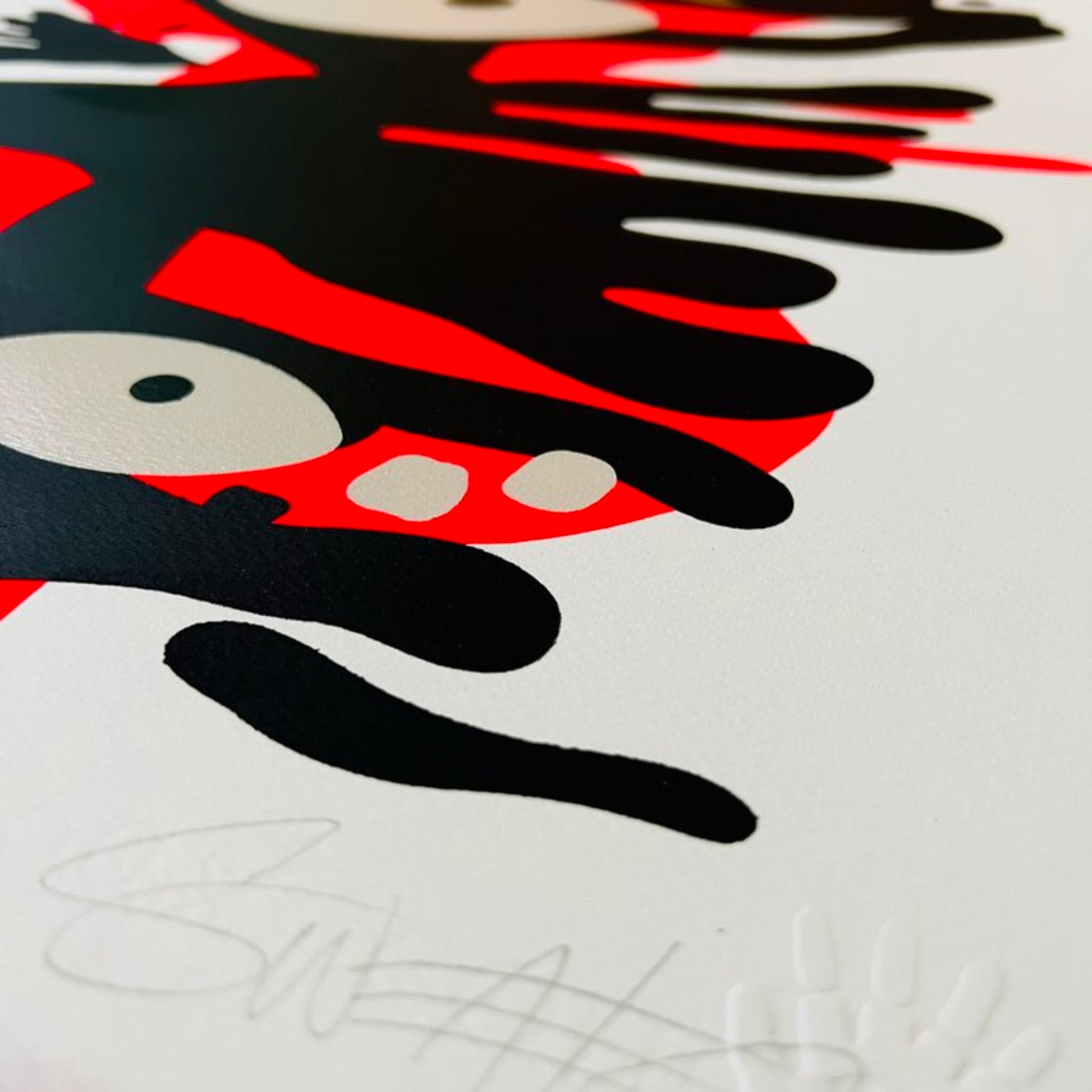 Artist SWEATS signature at bottom of painting.