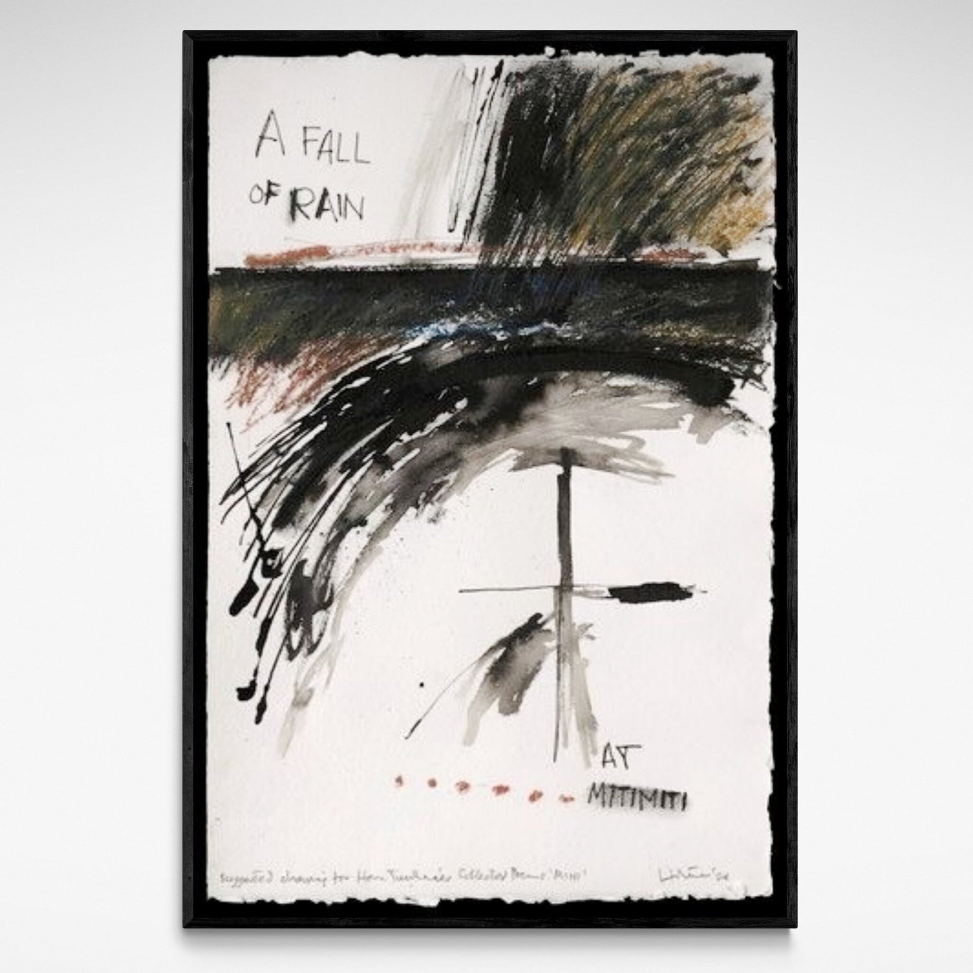 'A Fall of Rain' 1986, A2 Print from an original Ralph Hotere drawing.