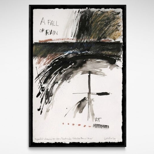 'A Fall of Rain' 1986, A2 Print from an original Ralph Hotere drawing.