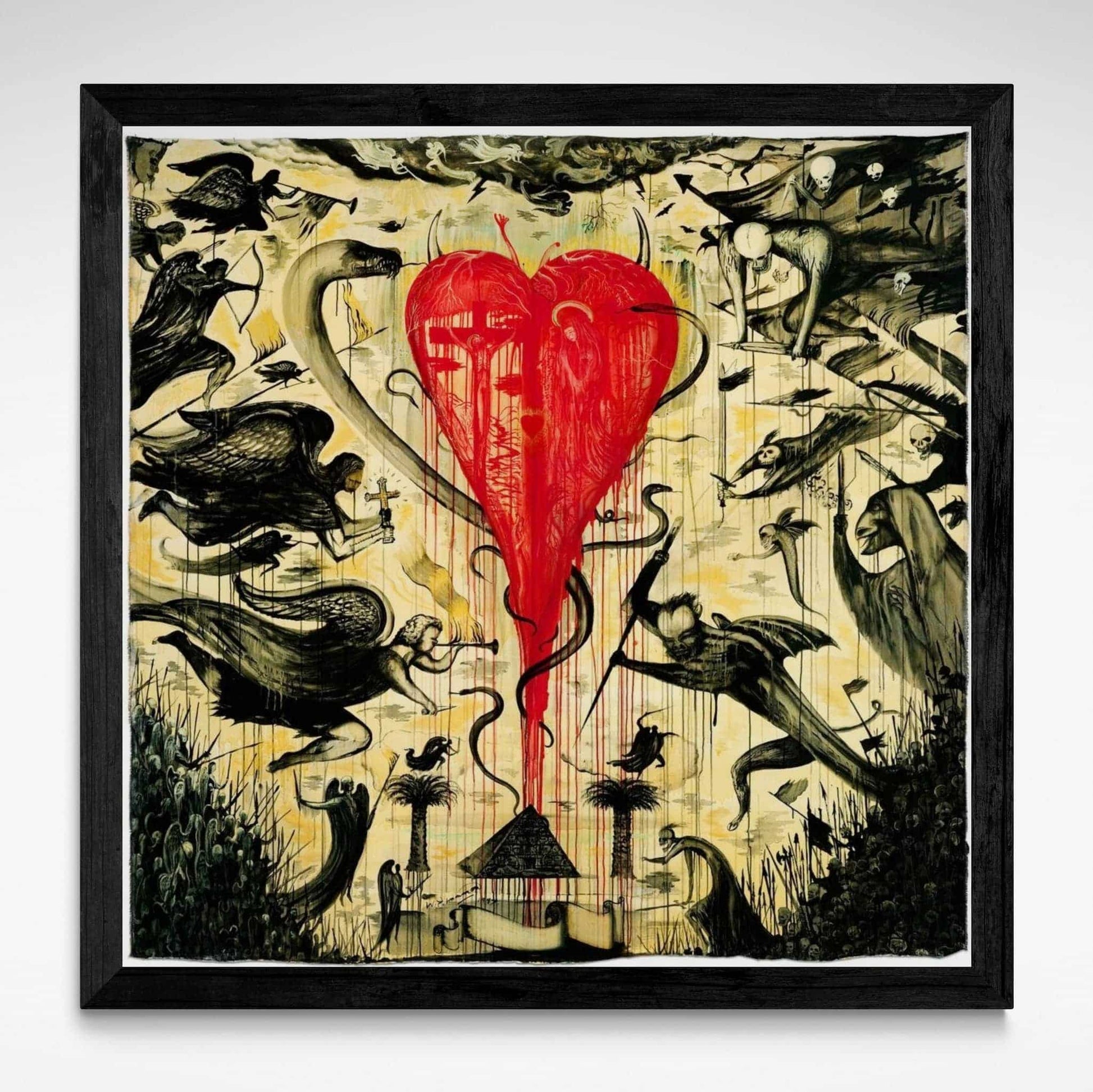 Bill Hammond Print with Red Heart