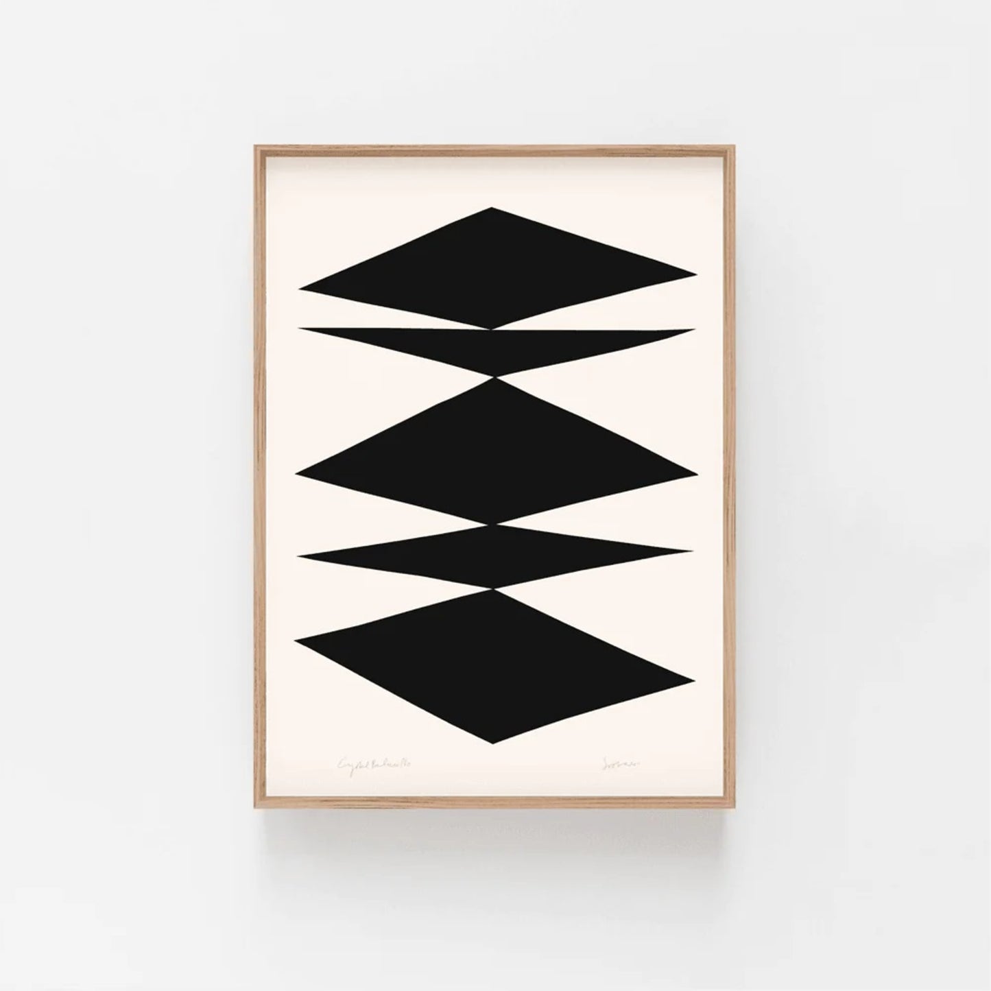 Black and white geometric abstract print.