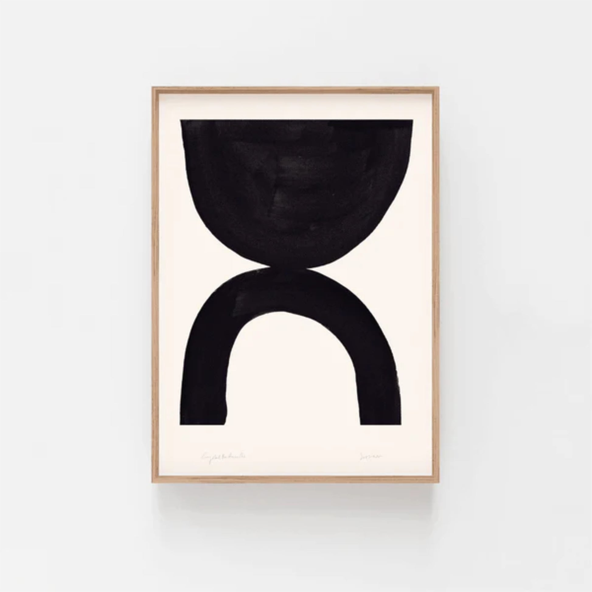 Black and white geometric abstract print.