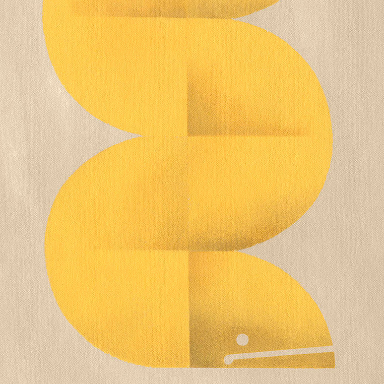 Close up of yellow eel print