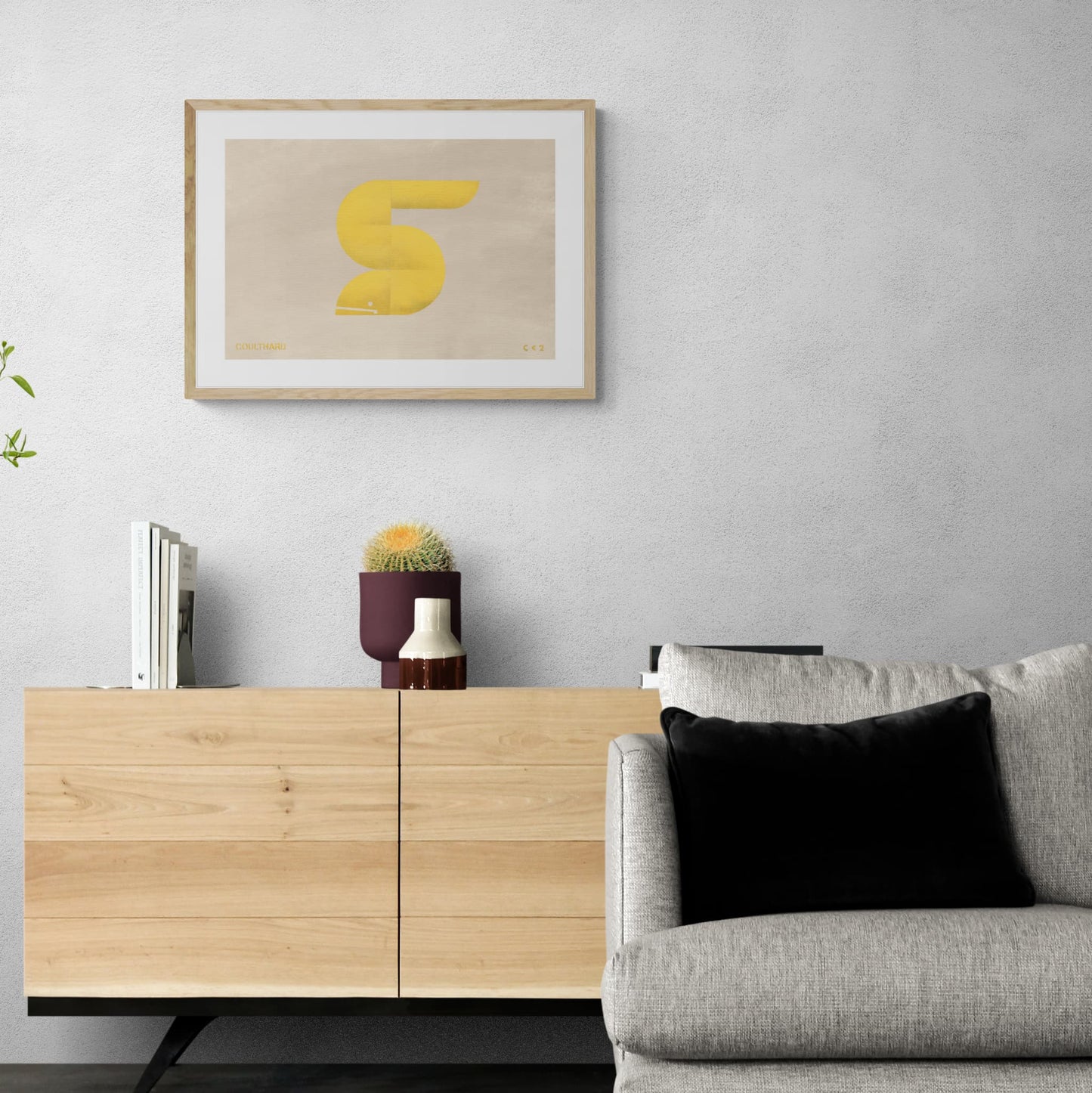 Framed and hanging print of yellow eel.