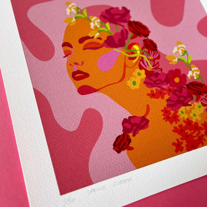 Spring Godess, Limited Edition Print , close up, by Agate Rubene