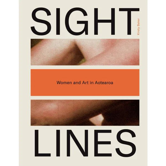 Book cover of 'Sight Lines: Women and Art in Aotearoa' with text and skin texture design.