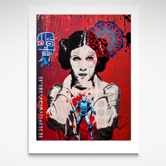 "Princess 1.1" by Brad Novak, is a stunning 5-layer limited edition screenprint featuring Princess Leia.