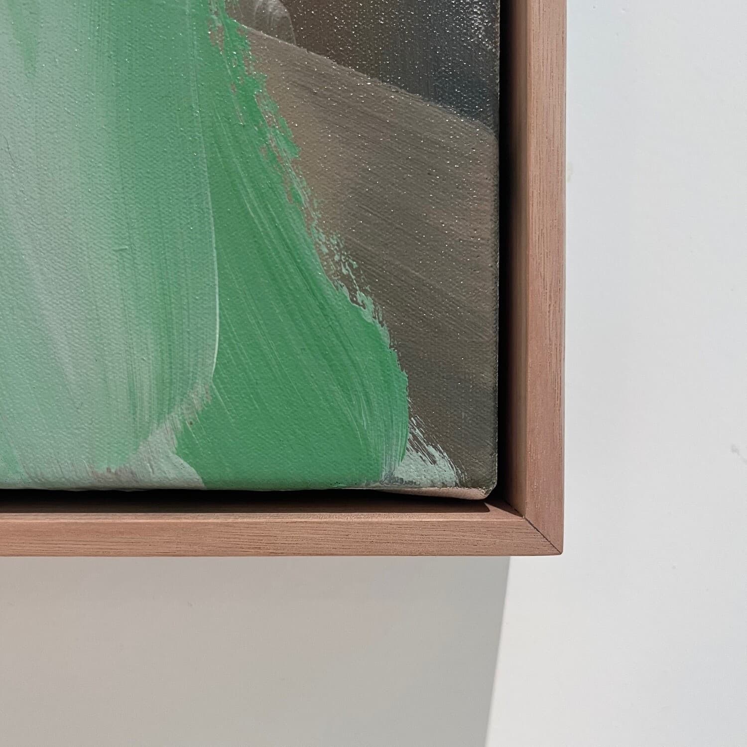 Frame detail of "Falling Into Place", is an Abstract Original Painting by Helen Dean.