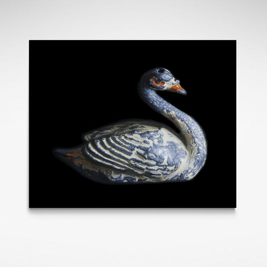 Painting of old lead swan toy