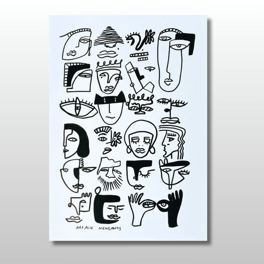 Faces, Limited Edition A3 Print