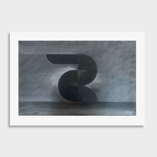 Paula Coulthard Graphite Tuna C>1 limited edition print featuring an abstract long-fin tuna in graphite
