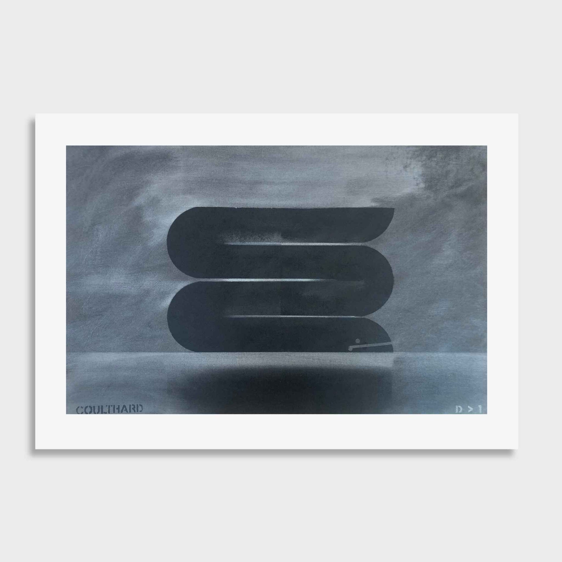 Paula Coulthard Graphite Tuna D>1 limited edition print featuring an abstract long-fin tuna in graphite