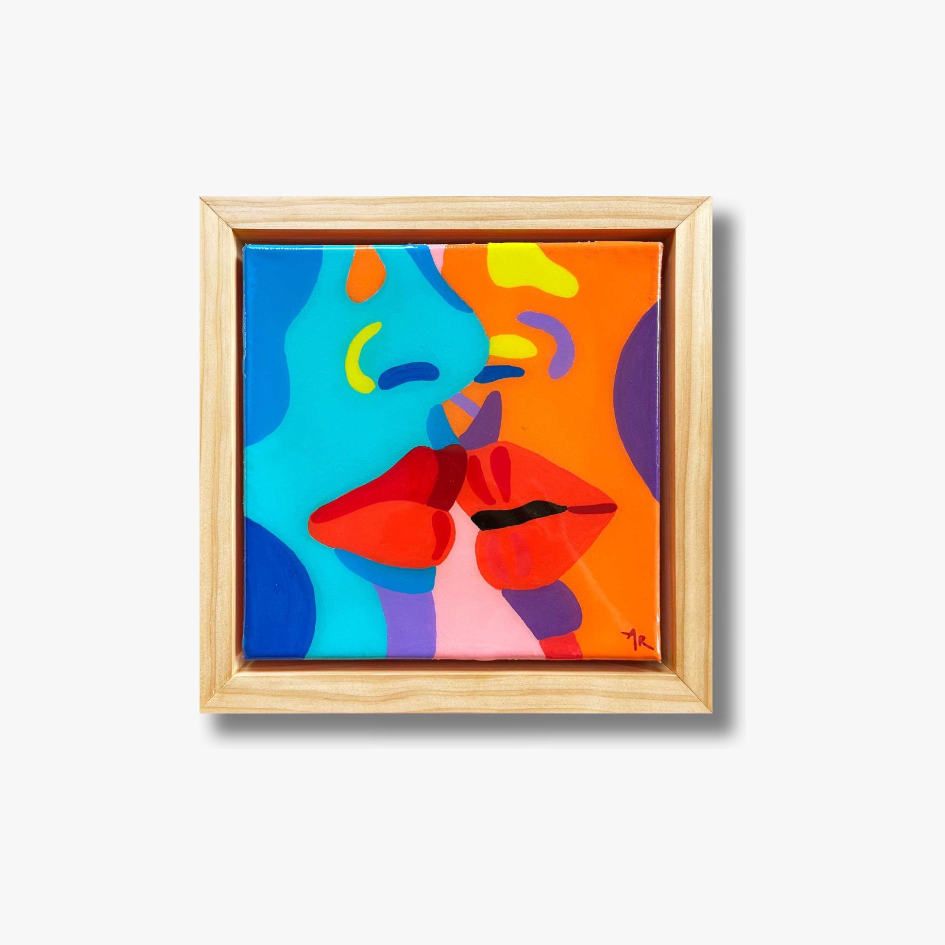 Adrenalin, is a colourful and sensual original artwork by Agate Rubene, featuring colourful abstract forms invoking intimacy and connection. 