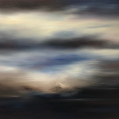 Abstract landscape of Mount Ruapehu through clouds