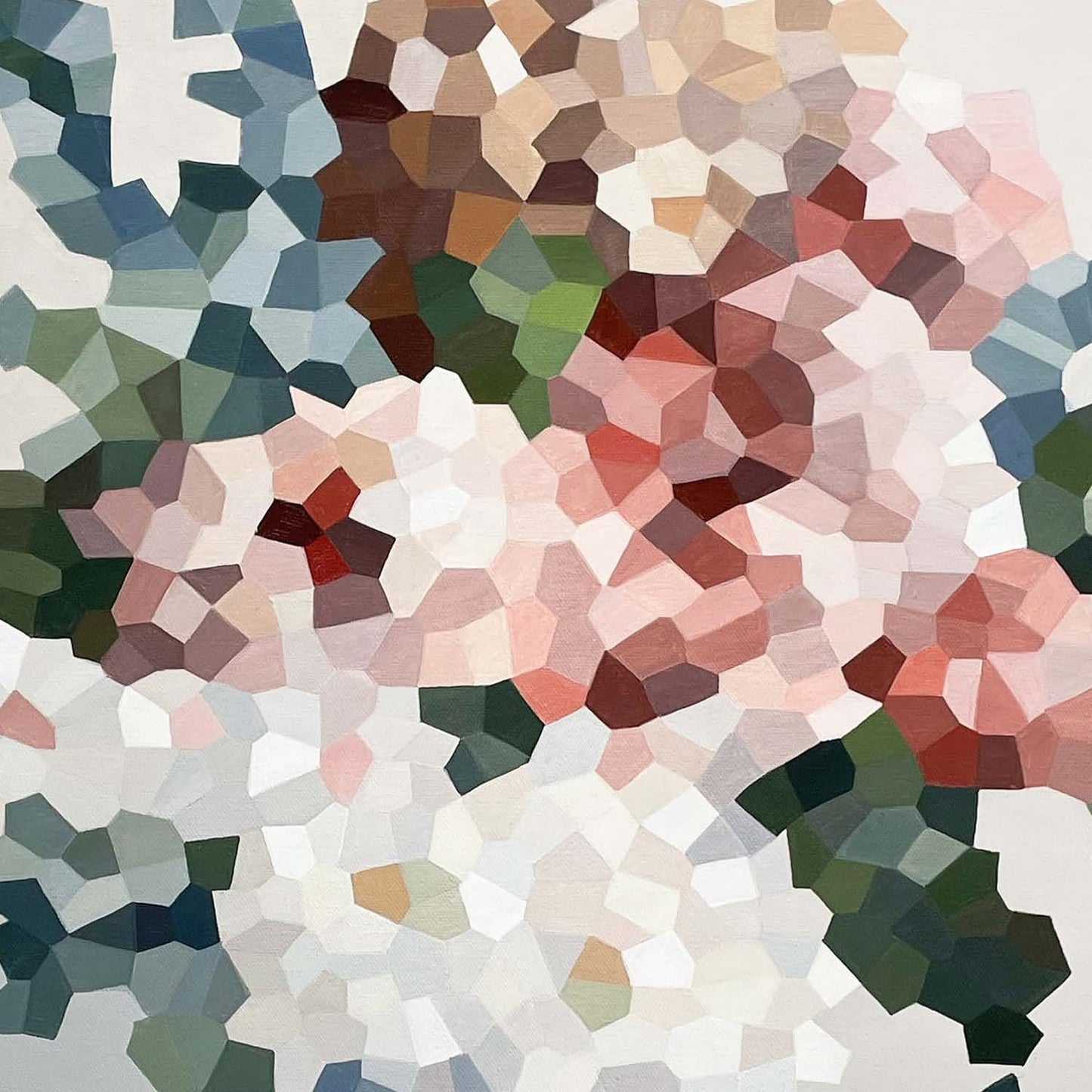 Closeup of fragmented art print