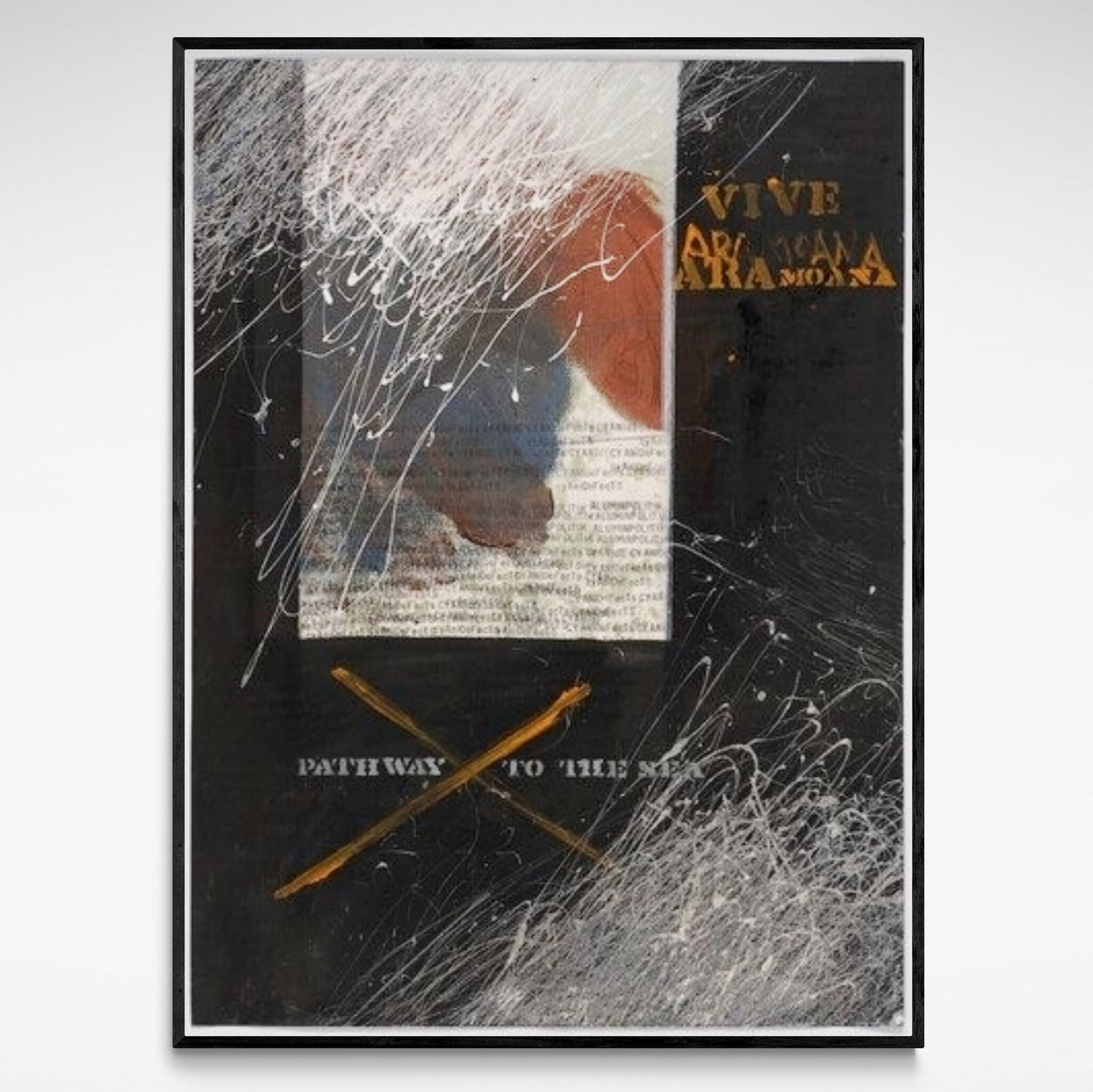 'Vive Aramoana', A2 Print of Ralph Hotere 's original artwork that is held at the Te Papa Museum.