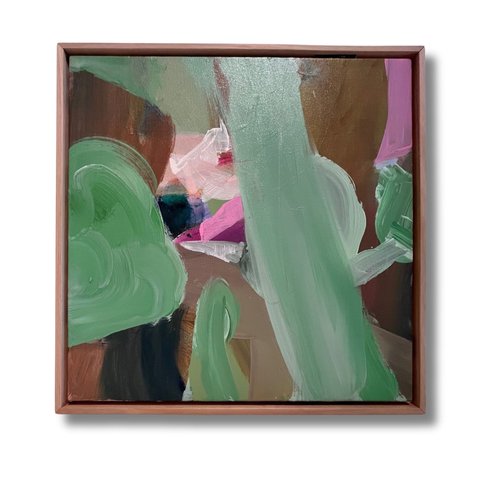 Framed "Falling Into Place", is an Abstract Original Painting by Helen Dean