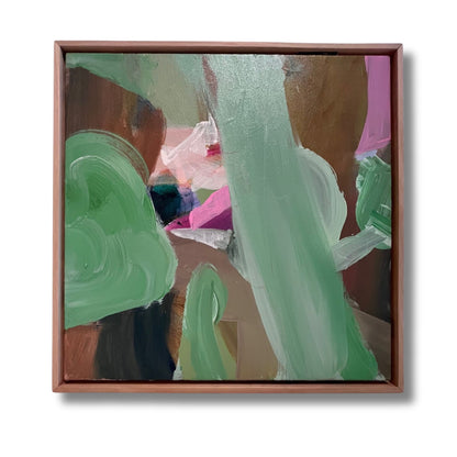 Framed "Falling Into Place", is an Abstract Original Painting by Helen Dean