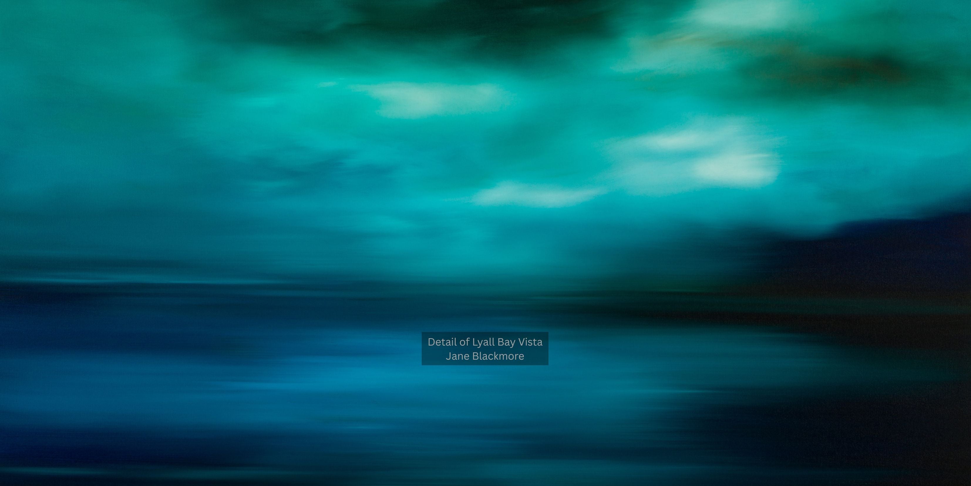 Beautiful blue and green landscape print of sea and sky