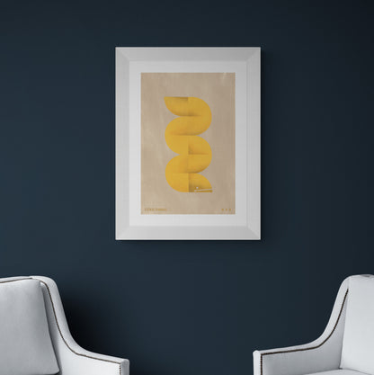 Framed and hanging print of yellow eel.