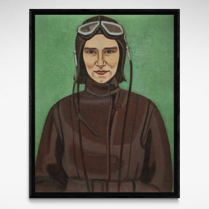 Framed portrait print of an 1930s aviatrix